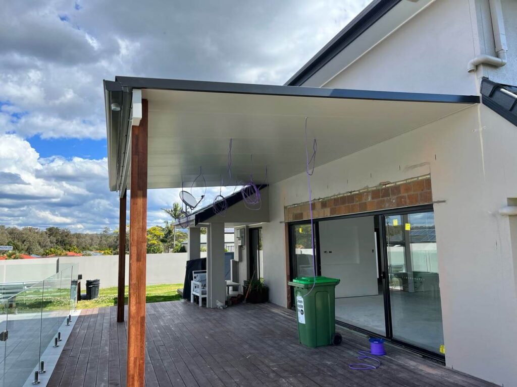 Patio installed using insulated roof panels from Insulated Patios