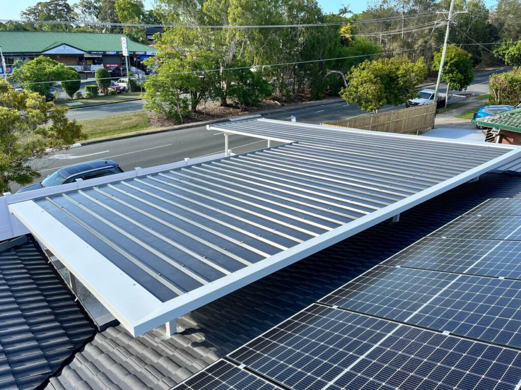 Insulated roof panels installed on a patio